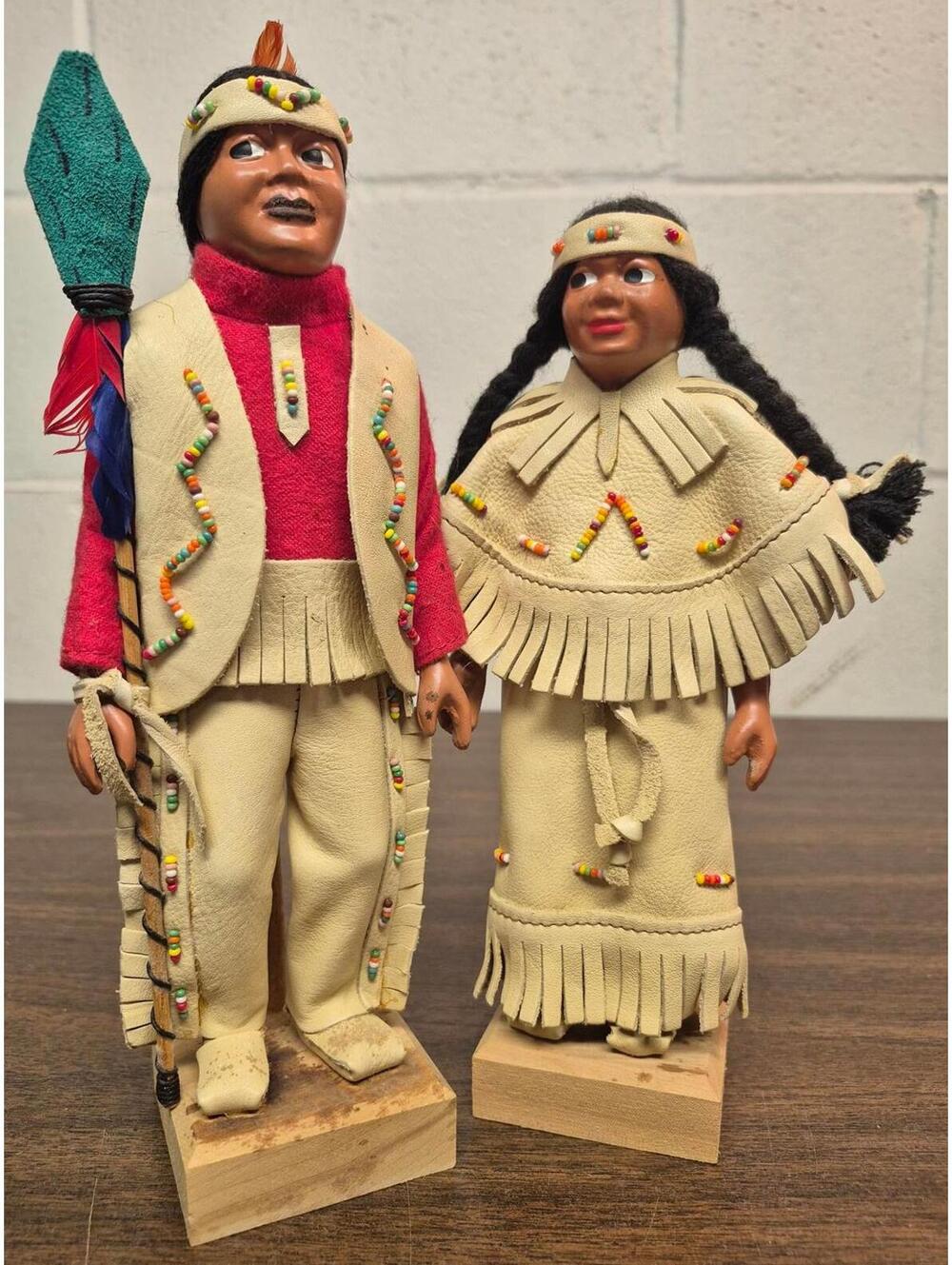 Native American Style Handcrafted Folk Art Dolls Set